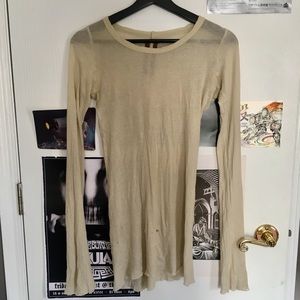 Rick Owens S/S17 Long Sleeved T Shirt Sand